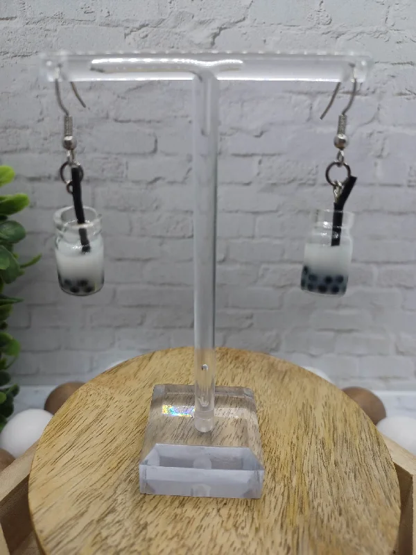 White Colored Drink Earrings