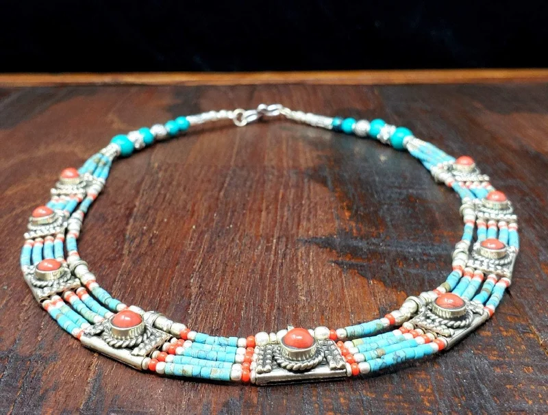 Tibetan Turquoise Beaded Necklace