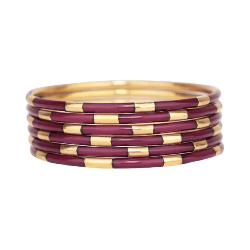 BuDhaGirl | Set of Six | Veda Bangles in Maroon