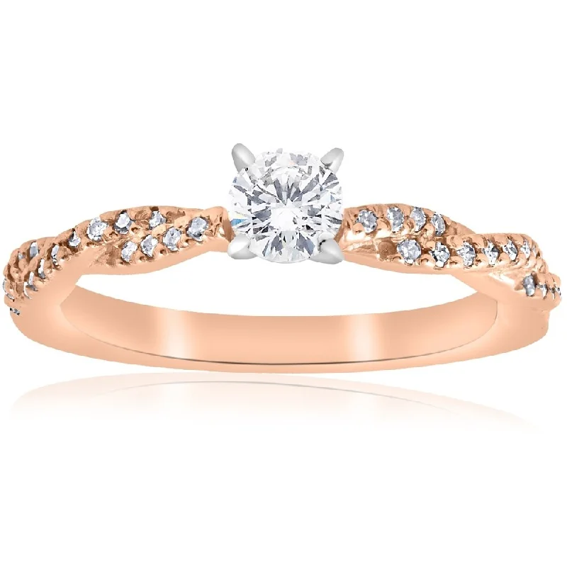 Pompeii3 14k Rose Gold 1/2 ct TDW Diamond Engagement Infinity Ring - White