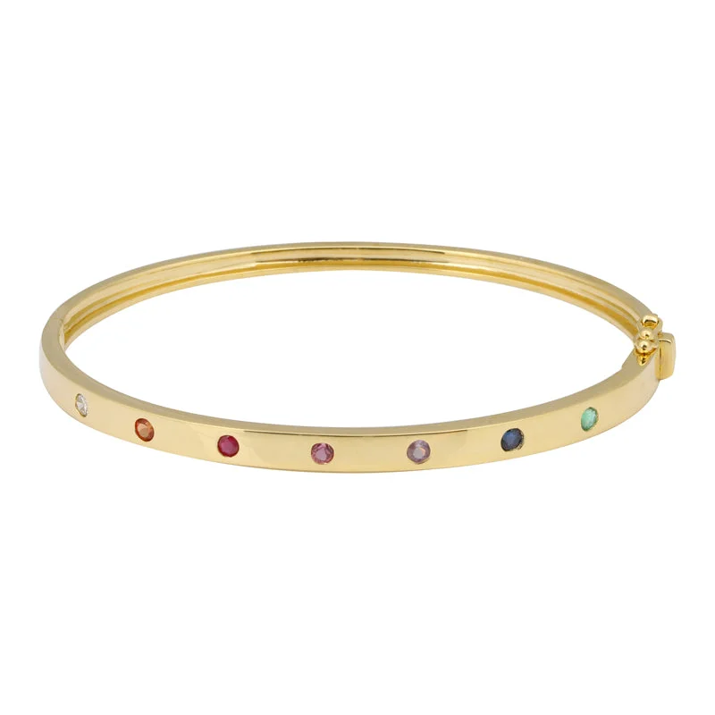 14K  Gold Rainbow Bangle