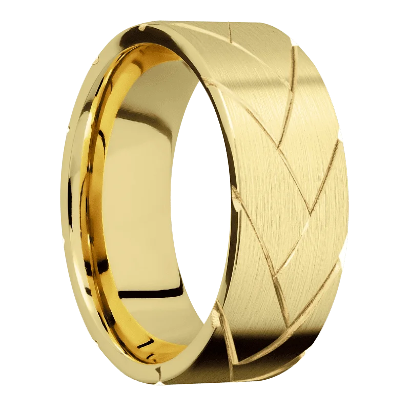 14K Yellow Gold with Satin Finish