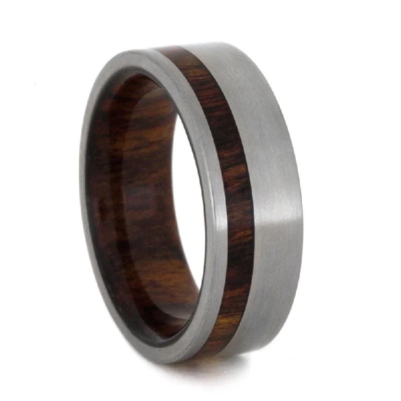 Honduran Rosewood Wedding Band with Titanium