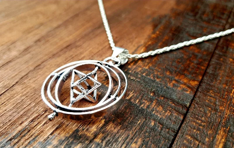 Sacred Geometry Gyroscope Spinner Necklace