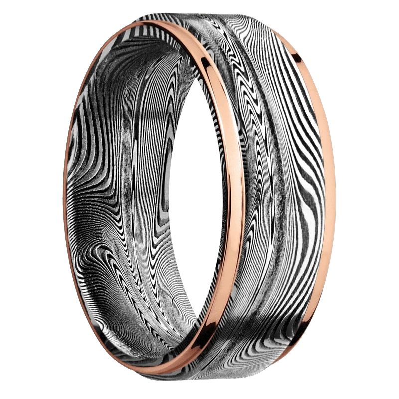 Tightweave with Acid Finish and 14K Rose Gold Inlay