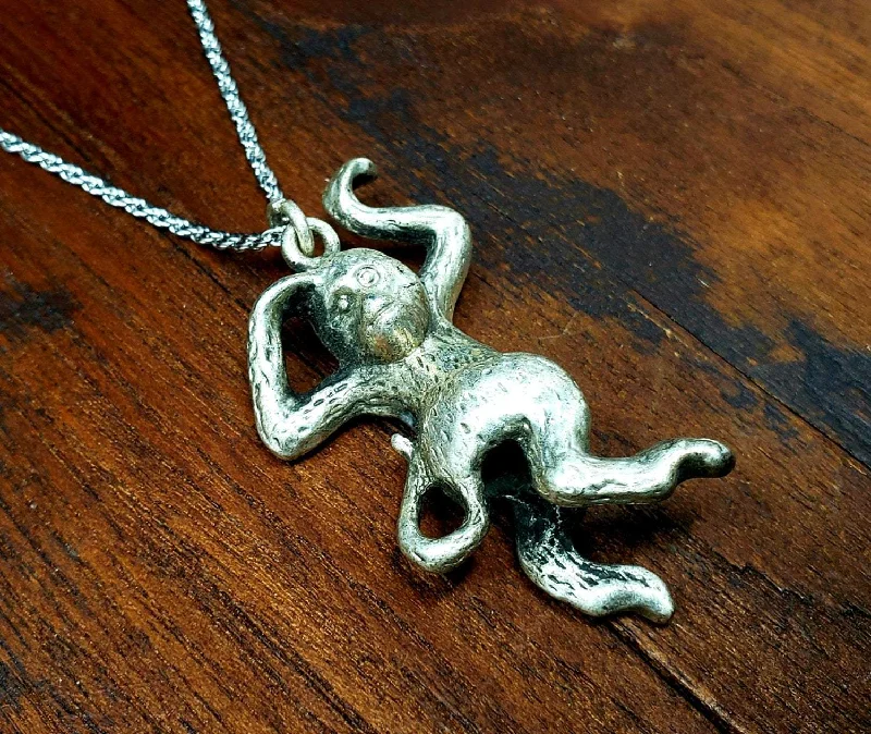 Dancing Monkey Pendant Necklace