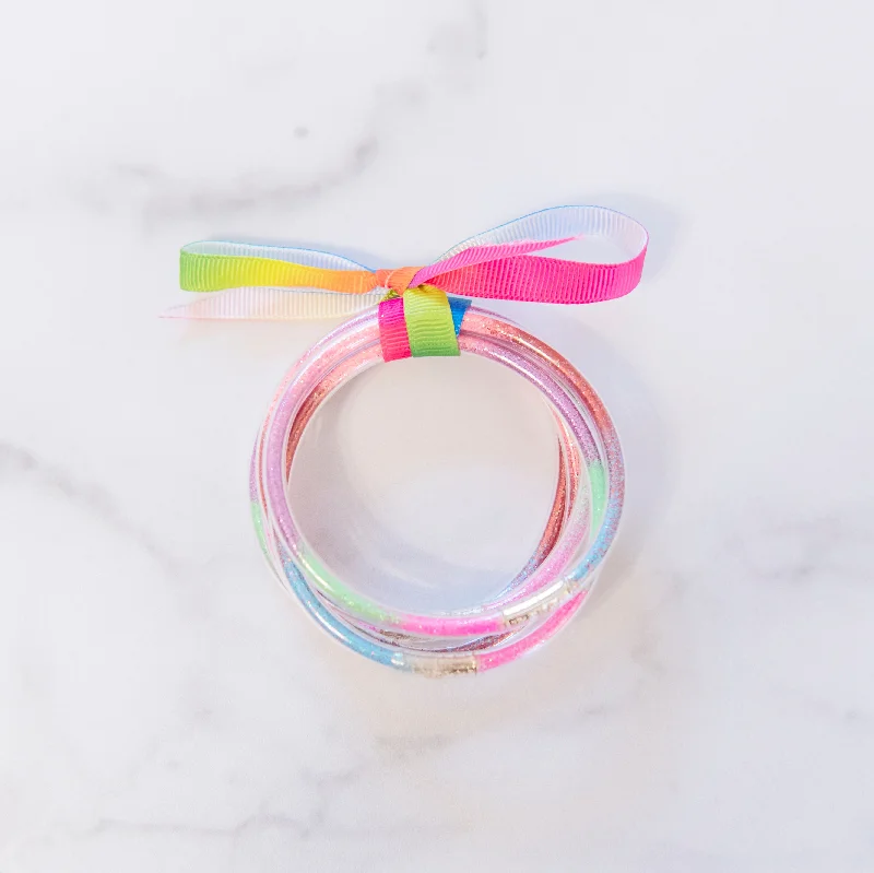 Youth Sized Multi-Colored Rainbow Party Bangles