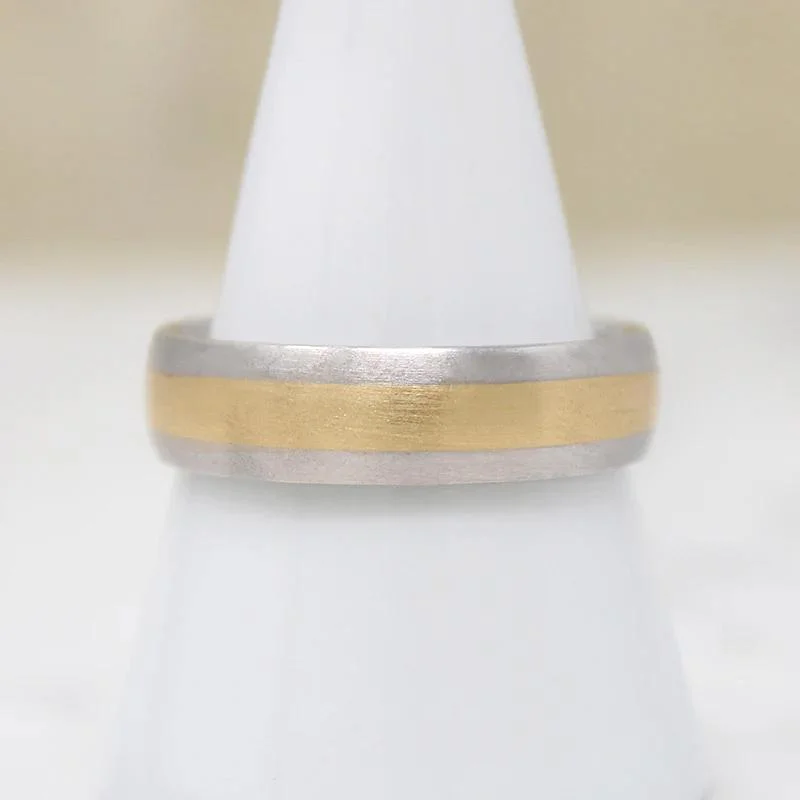 Handsome Two-Tone Recycled Gold Wedding Band