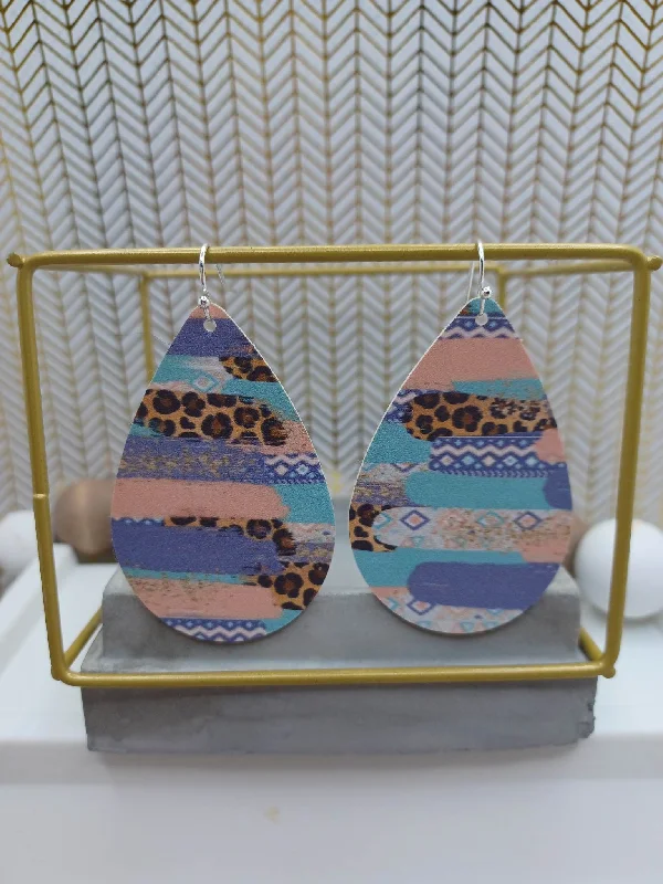 Teal, Pink, Blue, & Leopard Earrings