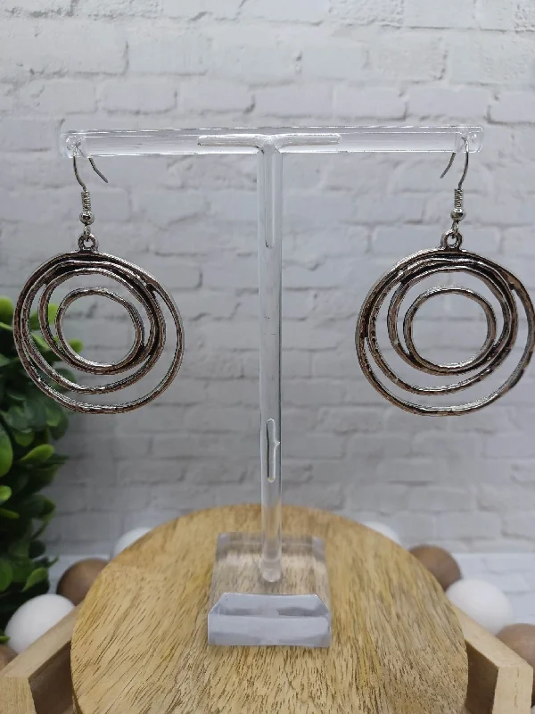 Silver Layered Circle Earrings