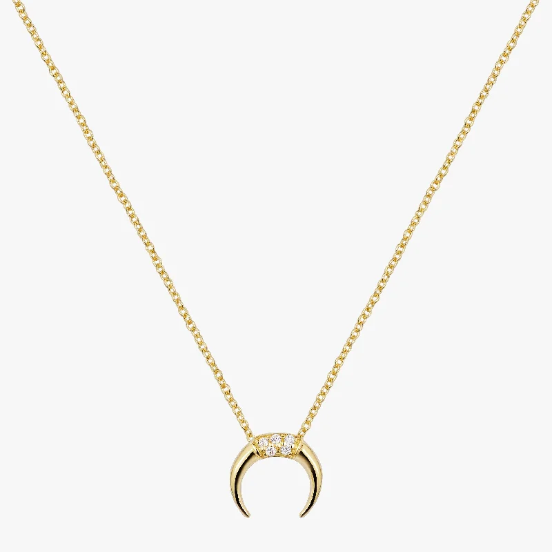 Pave Moon Necklace