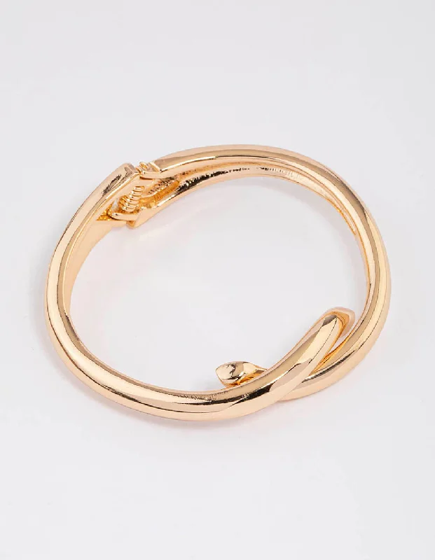 Gold Knotted Interlaced Hing Bangle