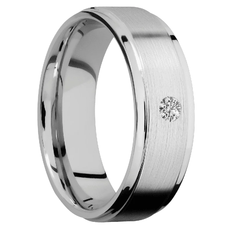 14K White Gold with Satin , Polish Finish