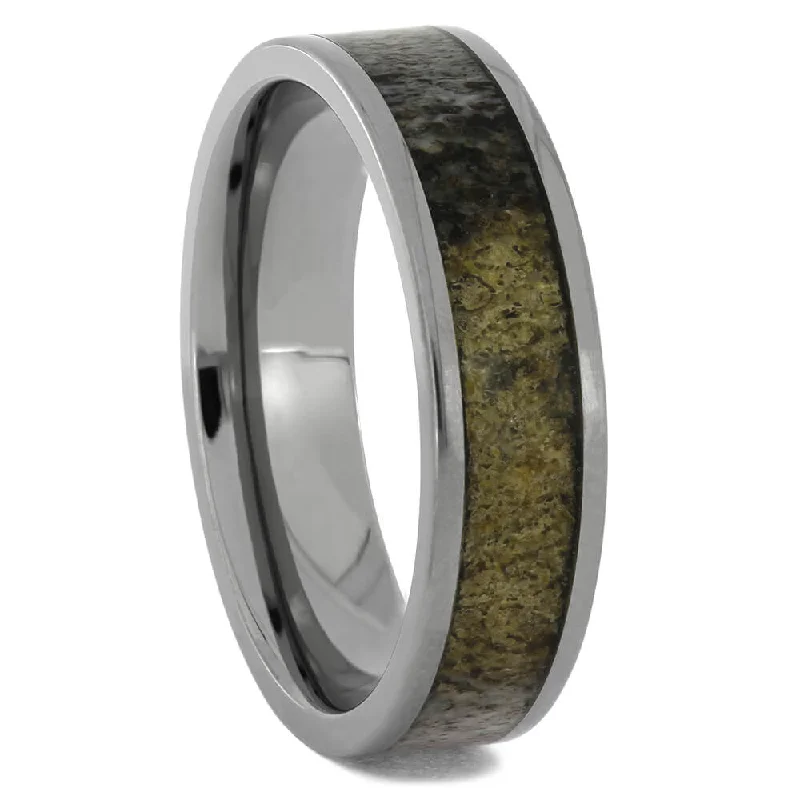 Antler Men's Wedding Band in Polished Titanium