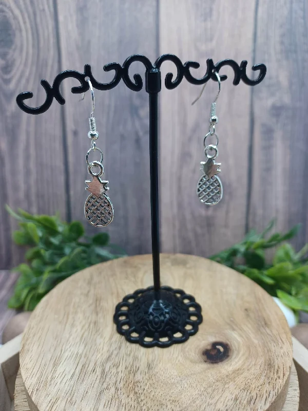 Silver Pineapple Earrings