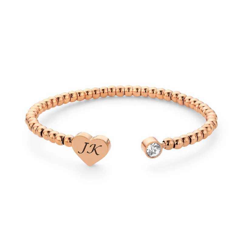 Heart ball bangle rosé gold