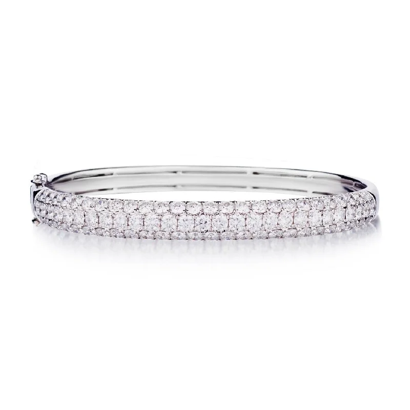 3 ROW ROUND DIAMOND BANGLE