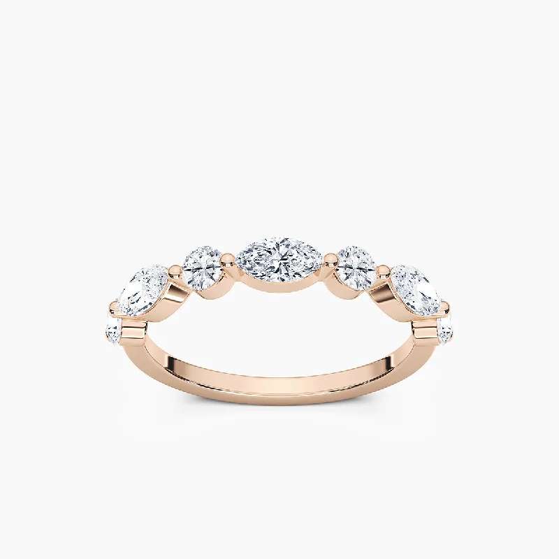 Seven Stone Round And Marquise Lab Diamond Band