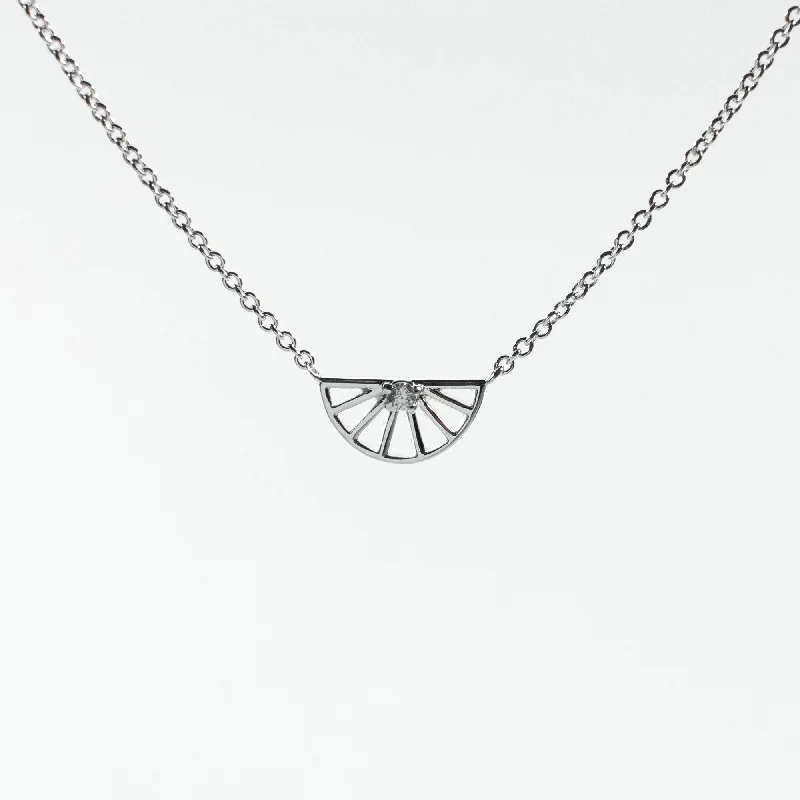 Silver Half Wheel Shaped Necklace