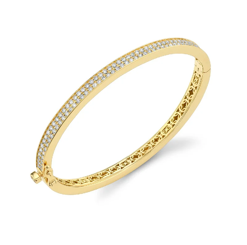 Gold & Diamond Small Hinge Bangle