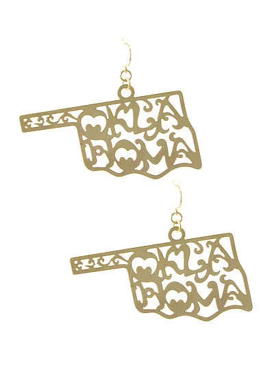 Gold Filigree Oklahoma Earrings