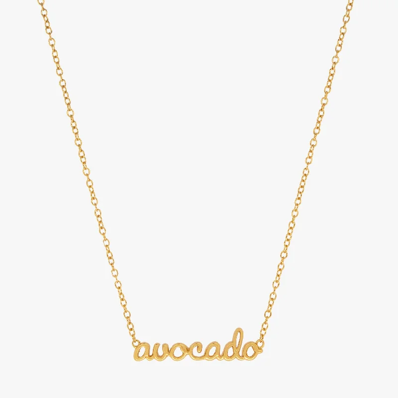 Avocado Script Necklace