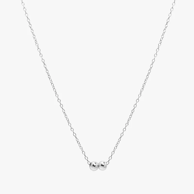 Personalised Bead Chain Necklace Silver