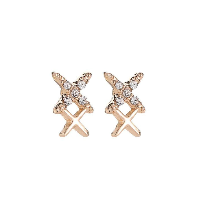 Rose Gold Double X Earrings