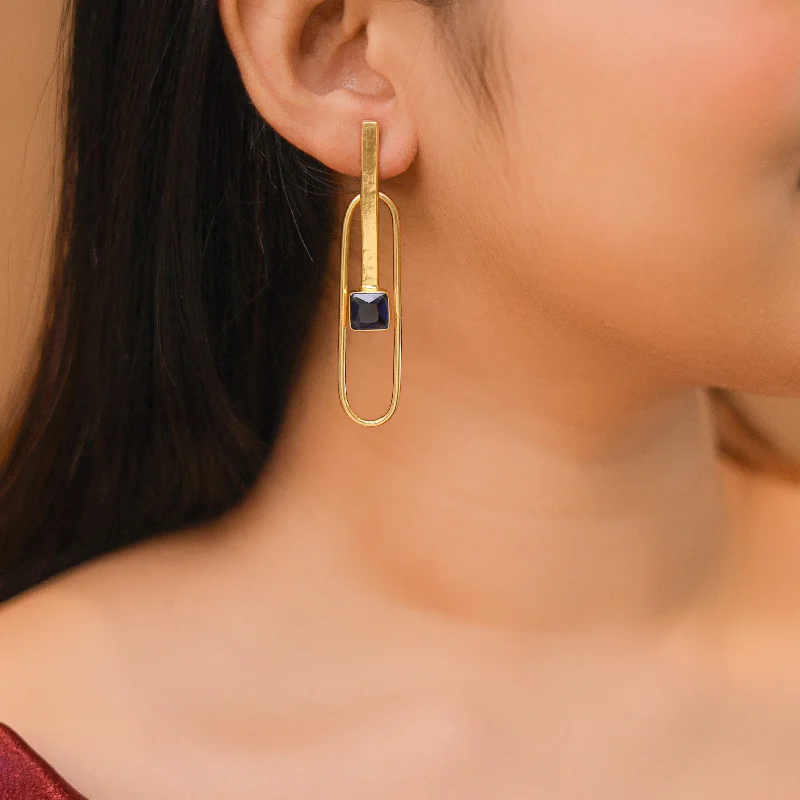 Cylia Cylinder Glossy Stone Earring