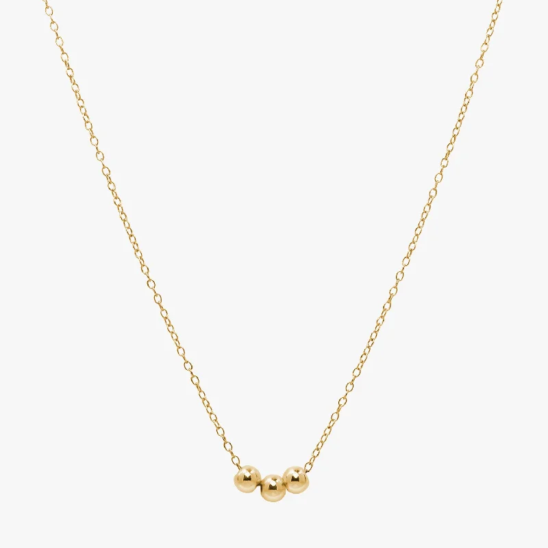 Personalised Bead Chain Necklace Gold