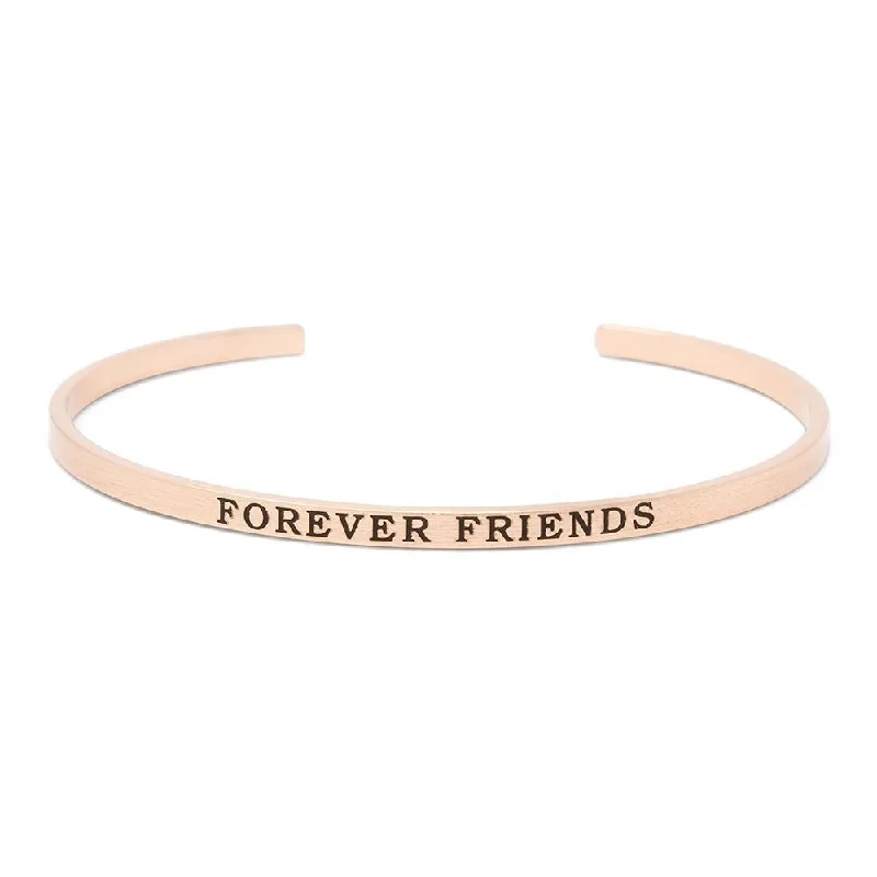 Stacka Brushed Brass Bangle FOREVER FR 3MM Rose Gold Plated