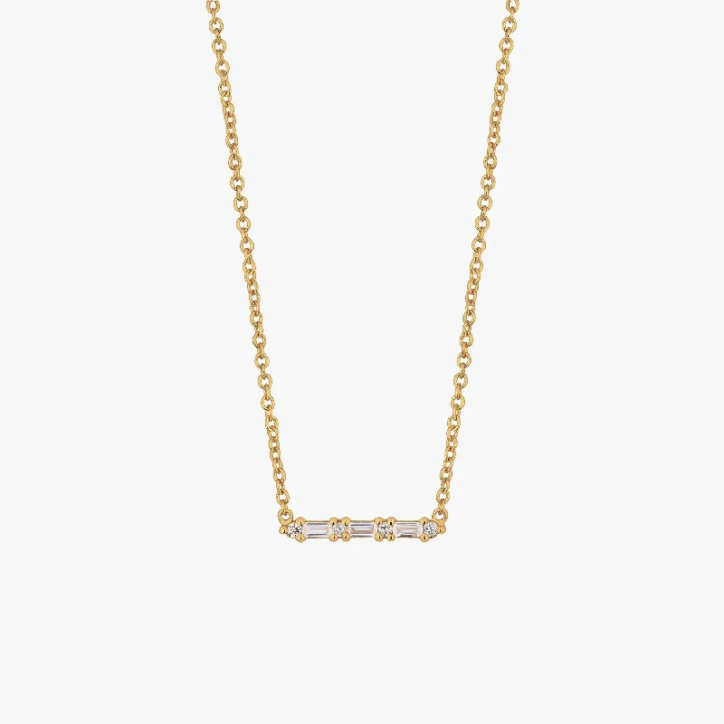 Cluster Baguette Necklace