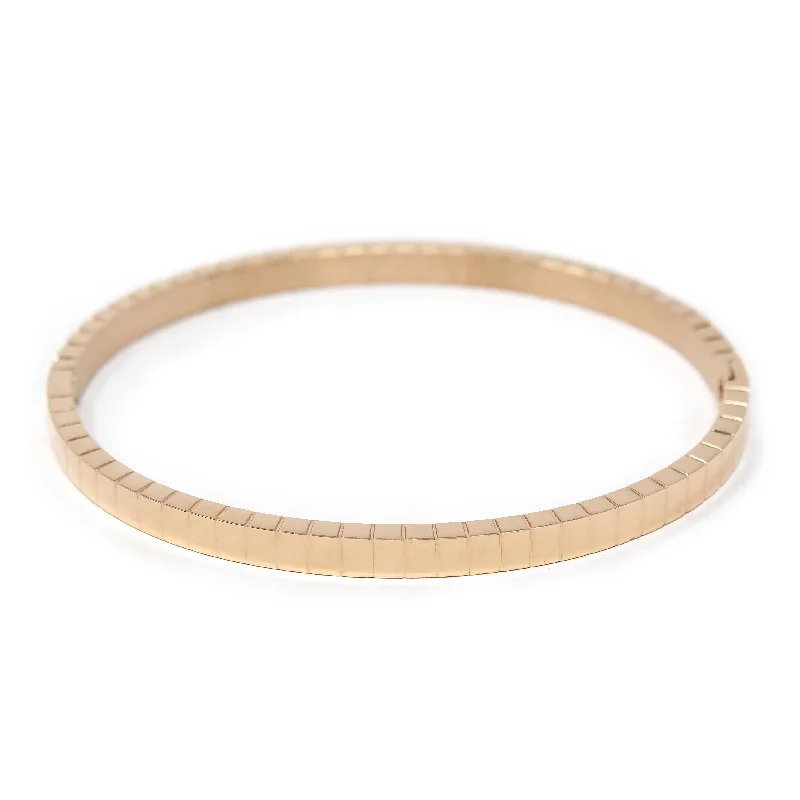 4mm Rose Gold Plated STRIPED Stainless Steel Bangle