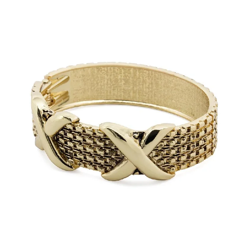 Gold Plated Double X Bangle