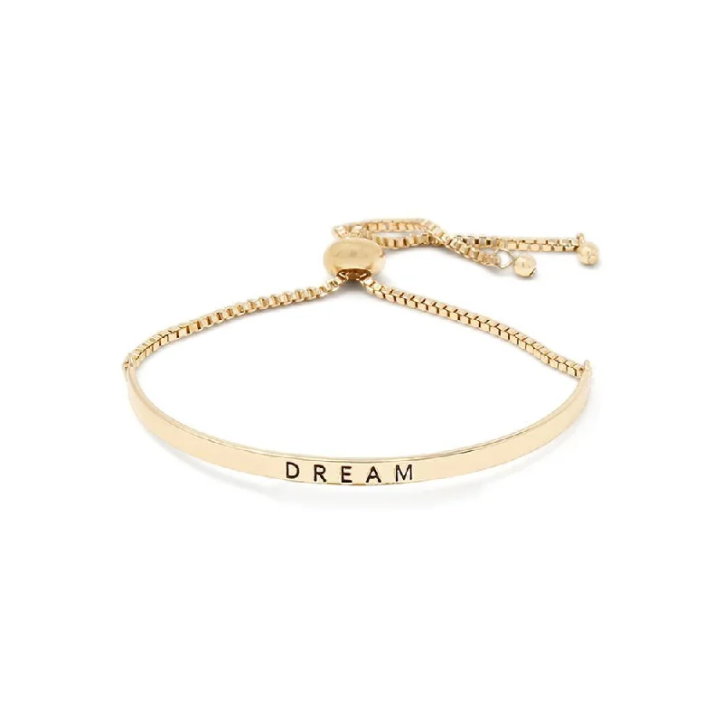 Inspirational Adjustable Bangle-Dream Gold Tone