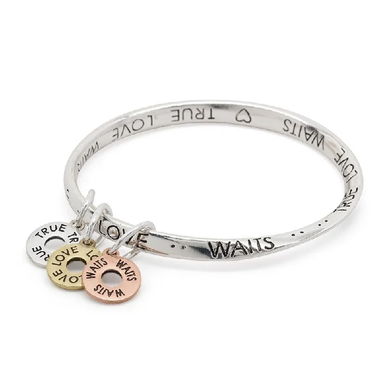 Inspirational Twisted Bangle True Love Waits