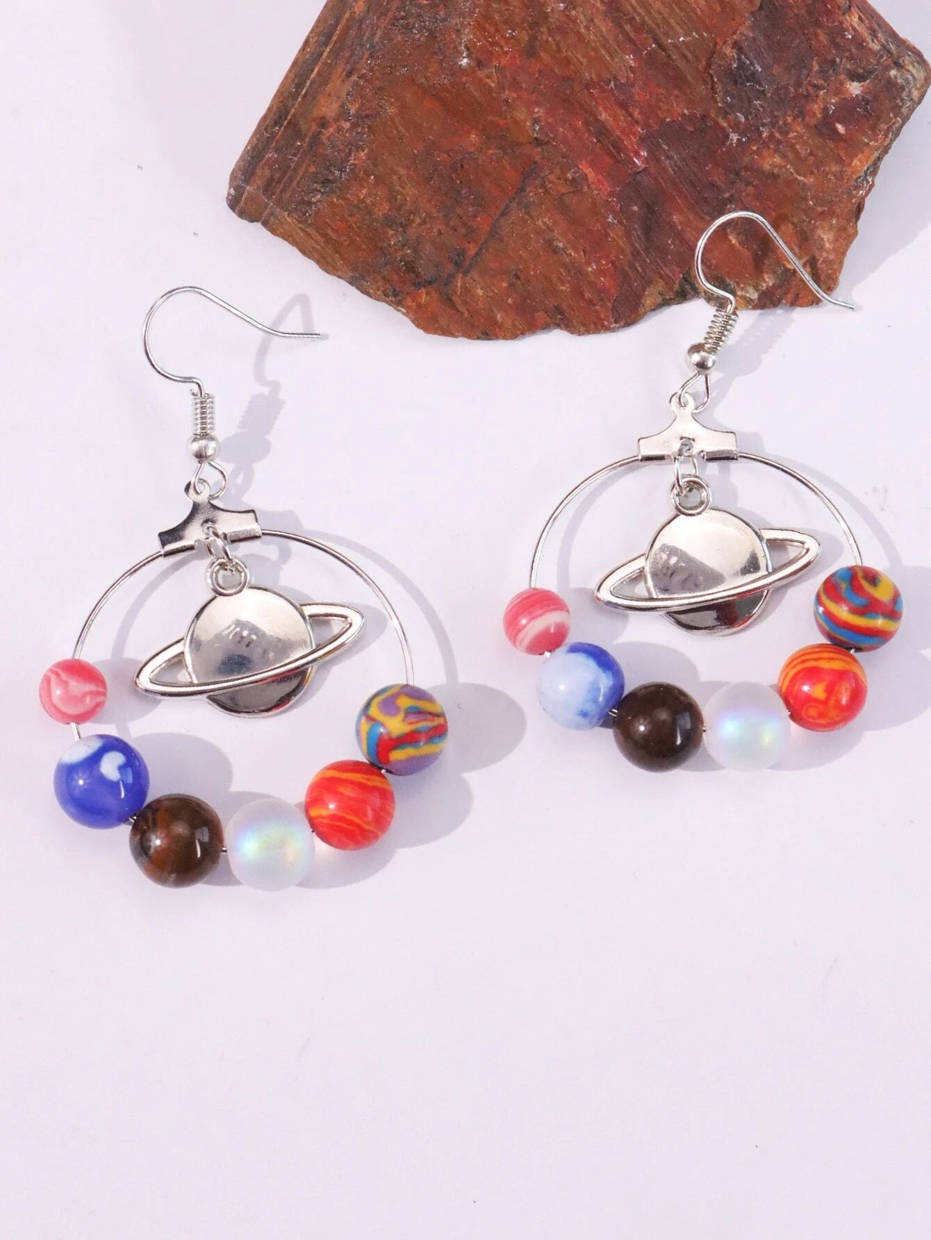 Silver Solar System Earrings