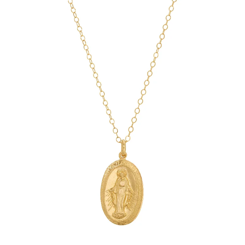 Oval Mary Medallion Necklace