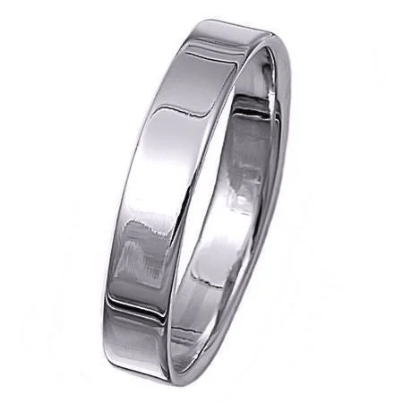 Breann: 4mm Classic Cigar Band Sterling Silver Wedding Band