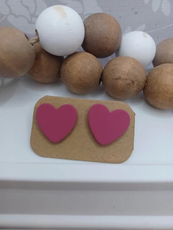 Pink Heart Earrings