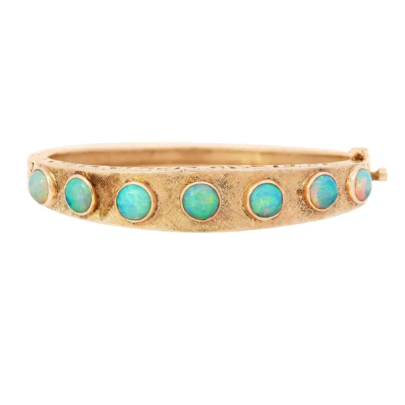 Retro 18k Opal Bangle