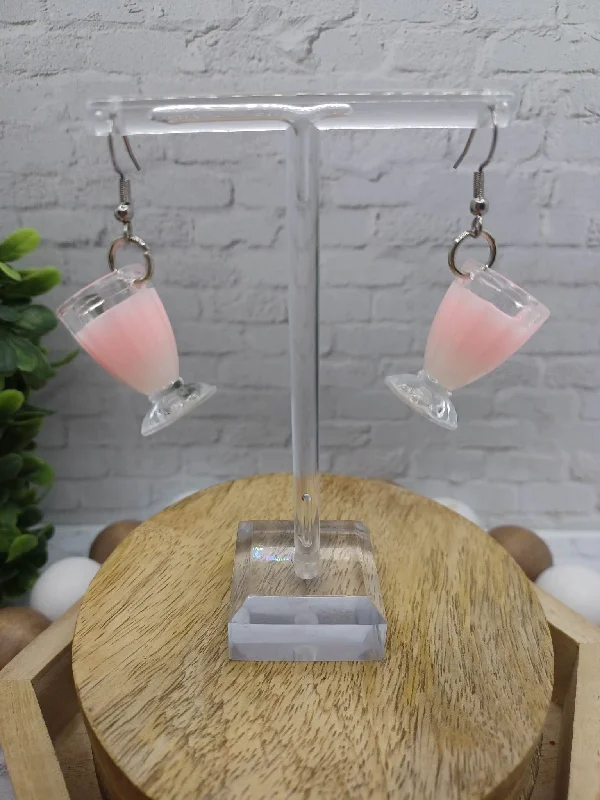 Pink Milkshake Colored Drink Earrings