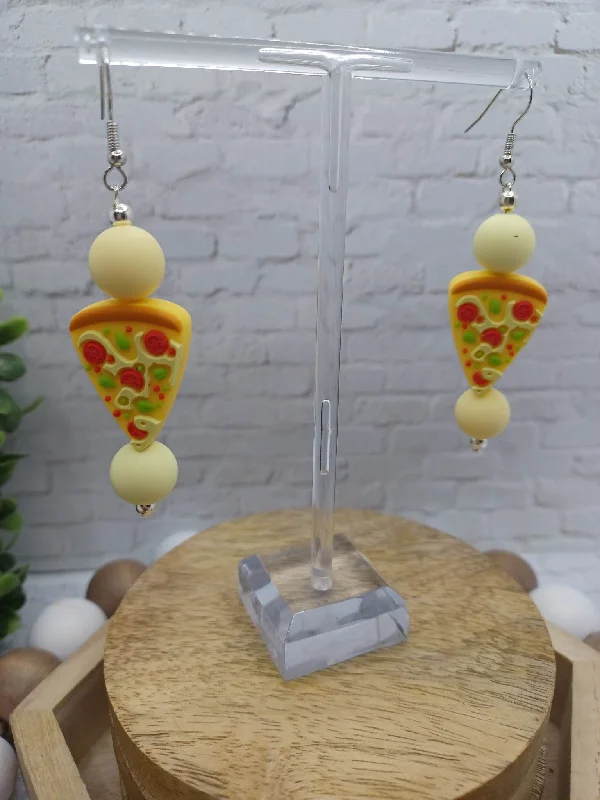 Pizza Beaded Earrings