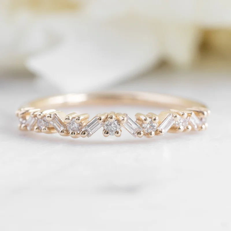 The Baguette Confetti Stacking Ring | 14K or 18K Yellow Gold