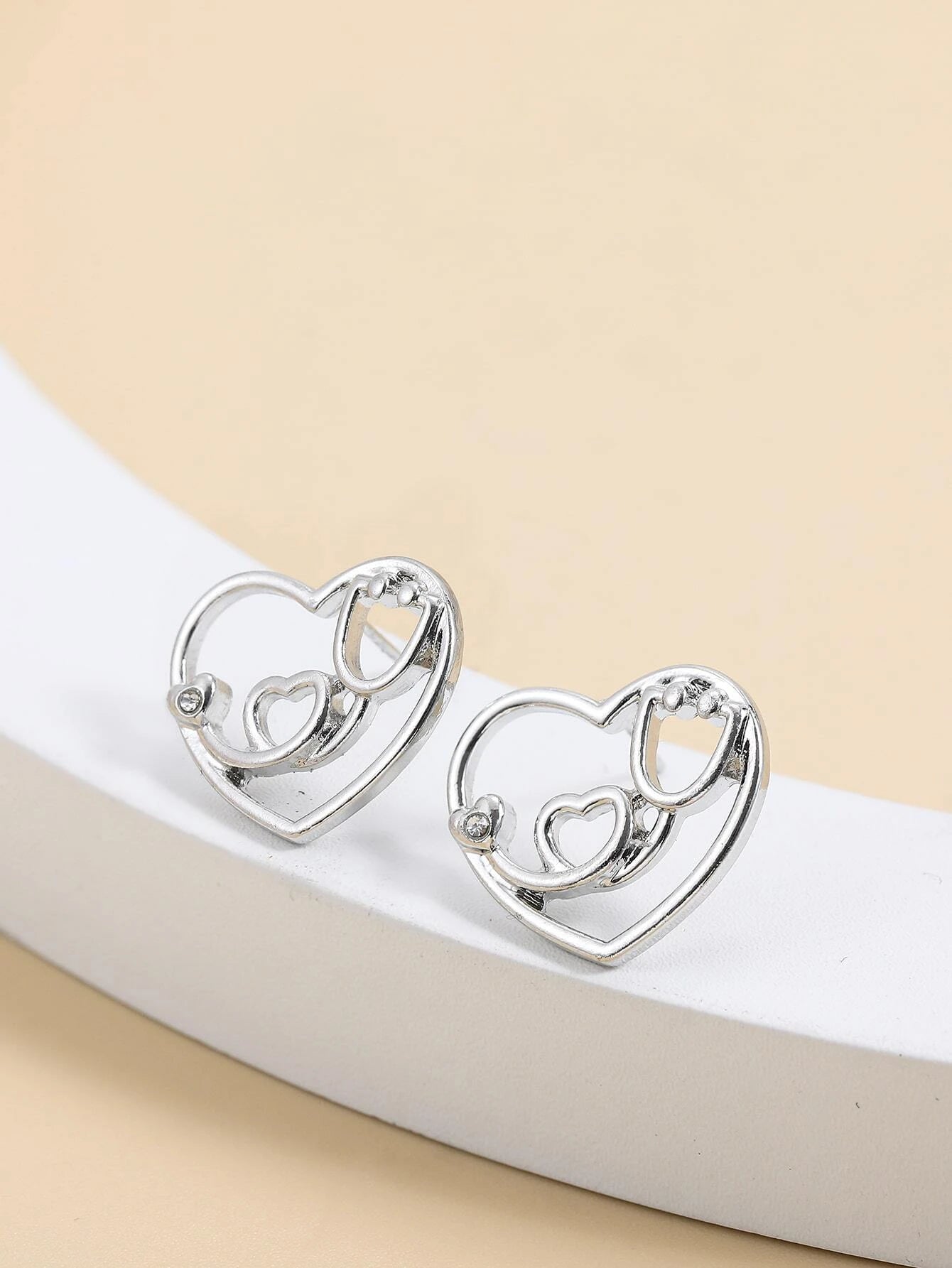 Stethoscope & Heart Design Earrings