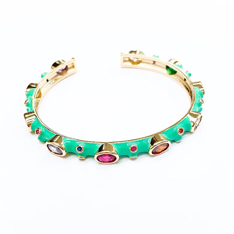 Rainbow Green Bangle O14