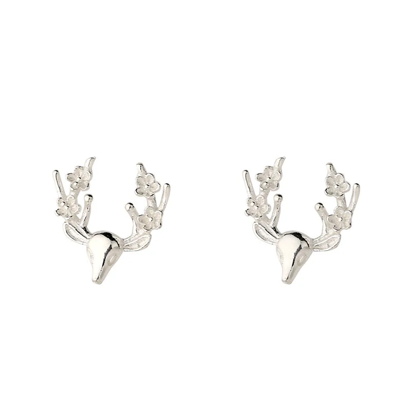 Sterling Silver Fawn Stud Earrings Handmade Jewelry Gifts Women