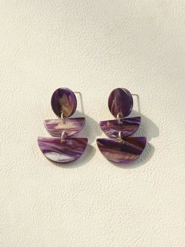 Deep Purple Acrylic Earrings