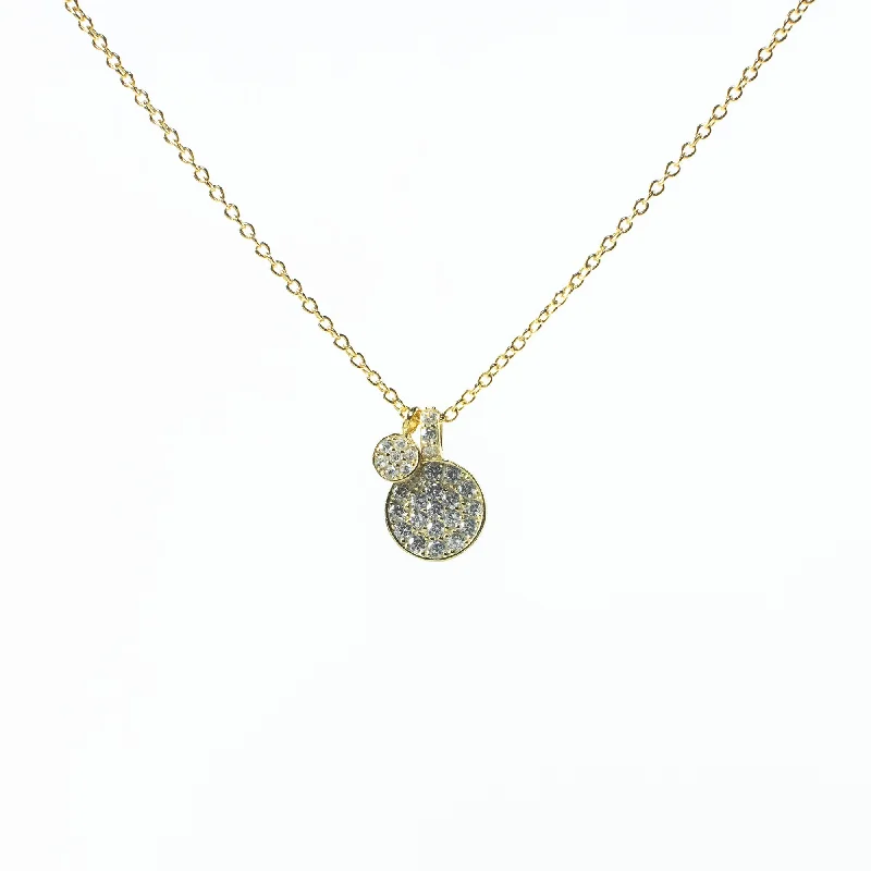 Round Cubic Disc Necklace