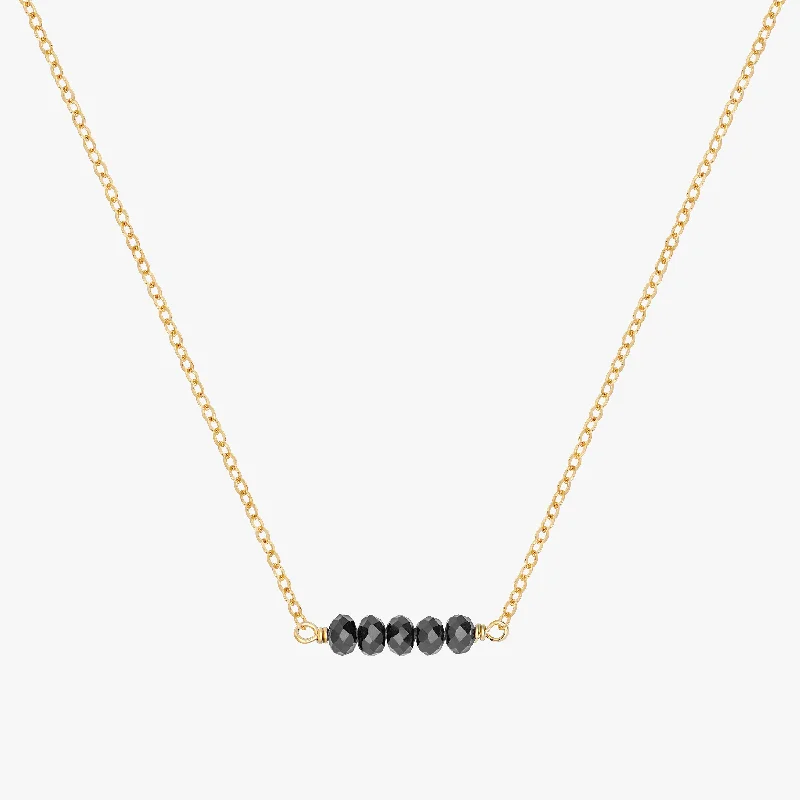 Minimal Black Nugget Bar Necklace